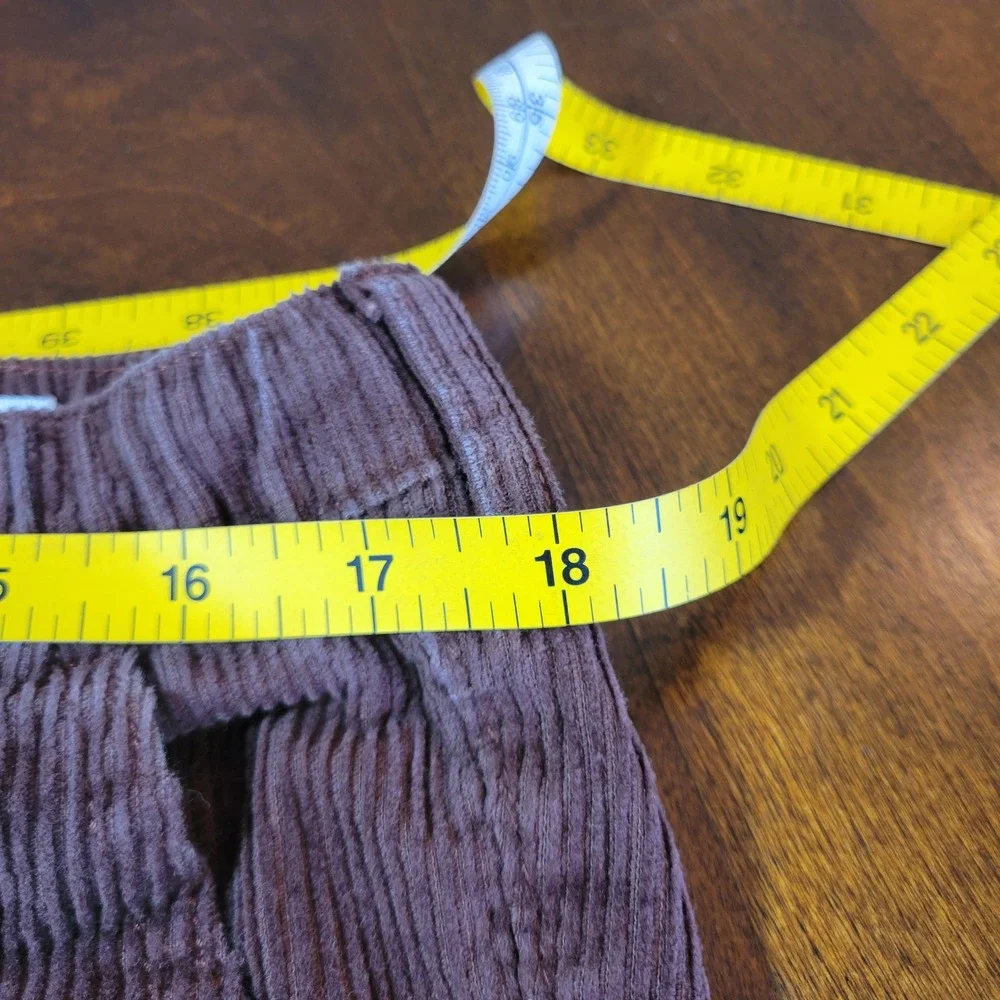 PacSun Mens Brown Corduroy Carpenter Pants Elastic Waist Drawstring Straight Leg